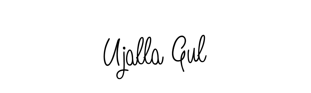 Make a beautiful signature design for name Ujalla Gul. With this signature (Angelique-Rose-font-FFP) style, you can create a handwritten signature for free. Ujalla Gul signature style 5 images and pictures png