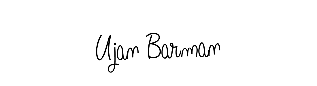 How to make Ujan Barman name signature. Use Angelique-Rose-font-FFP style for creating short signs online. This is the latest handwritten sign. Ujan Barman signature style 5 images and pictures png
