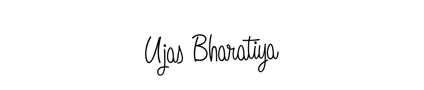 Use a signature maker to create a handwritten signature online. With this signature software, you can design (Angelique-Rose-font-FFP) your own signature for name Ujas Bharatiya. Ujas Bharatiya signature style 5 images and pictures png