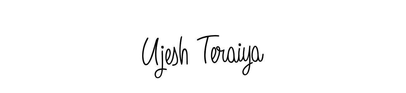 Ujesh Teraiya stylish signature style. Best Handwritten Sign (Angelique-Rose-font-FFP) for my name. Handwritten Signature Collection Ideas for my name Ujesh Teraiya. Ujesh Teraiya signature style 5 images and pictures png
