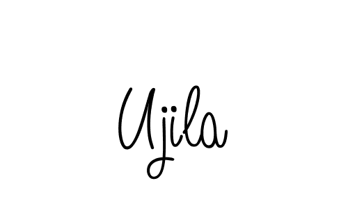 Make a beautiful signature design for name Ujila. With this signature (Angelique-Rose-font-FFP) style, you can create a handwritten signature for free. Ujila signature style 5 images and pictures png