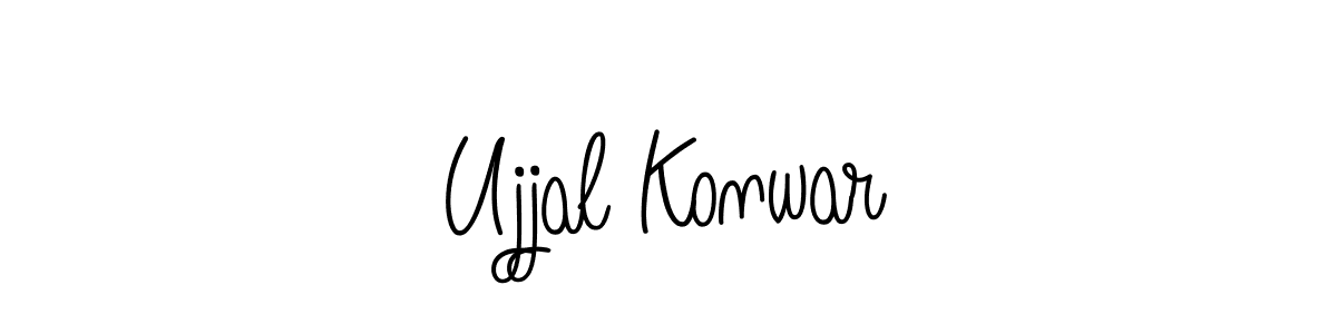 How to make Ujjal Konwar name signature. Use Angelique-Rose-font-FFP style for creating short signs online. This is the latest handwritten sign. Ujjal Konwar signature style 5 images and pictures png