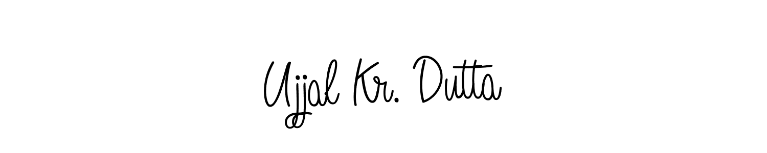 The best way (Angelique-Rose-font-FFP) to make a short signature is to pick only two or three words in your name. The name Ujjal Kr. Dutta include a total of six letters. For converting this name. Ujjal Kr. Dutta signature style 5 images and pictures png