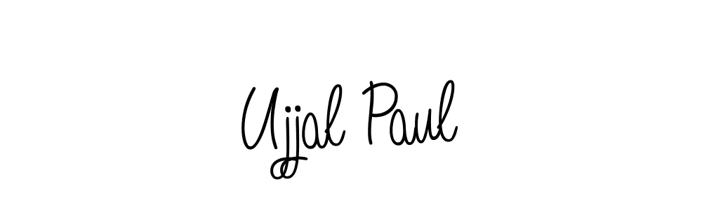 You should practise on your own different ways (Angelique-Rose-font-FFP) to write your name (Ujjal Paul) in signature. don't let someone else do it for you. Ujjal Paul signature style 5 images and pictures png