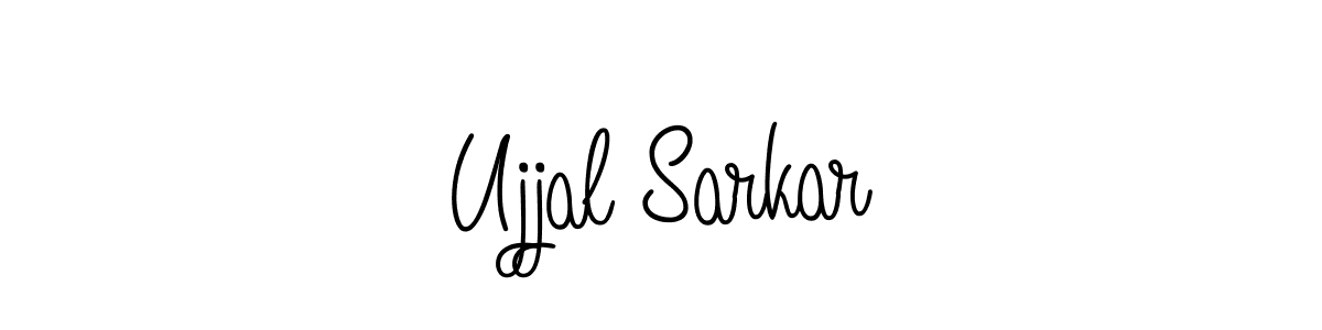 You should practise on your own different ways (Angelique-Rose-font-FFP) to write your name (Ujjal Sarkar) in signature. don't let someone else do it for you. Ujjal Sarkar signature style 5 images and pictures png
