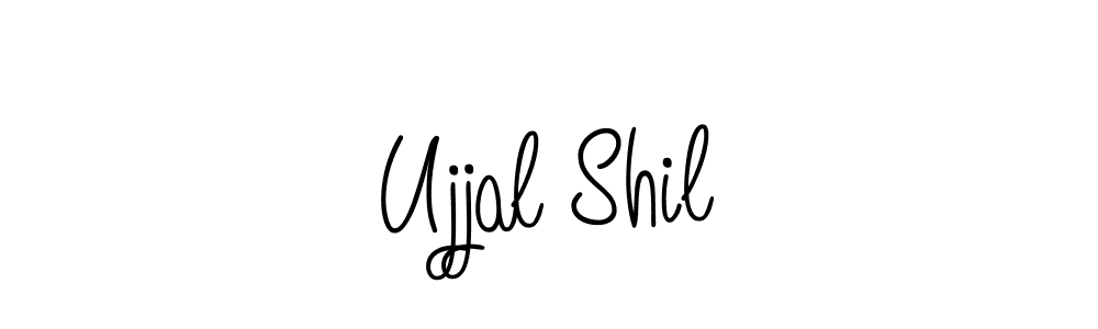 You should practise on your own different ways (Angelique-Rose-font-FFP) to write your name (Ujjal Shil) in signature. don't let someone else do it for you. Ujjal Shil signature style 5 images and pictures png