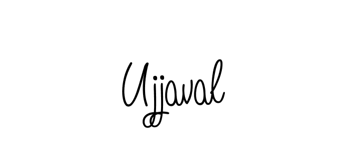 Use a signature maker to create a handwritten signature online. With this signature software, you can design (Angelique-Rose-font-FFP) your own signature for name Ujjaval. Ujjaval signature style 5 images and pictures png