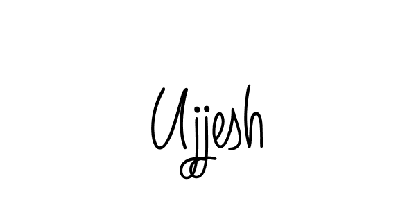 if you are searching for the best signature style for your name Ujjesh. so please give up your signature search. here we have designed multiple signature styles  using Angelique-Rose-font-FFP. Ujjesh signature style 5 images and pictures png