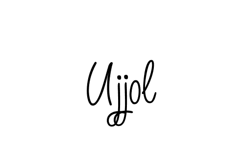 You should practise on your own different ways (Angelique-Rose-font-FFP) to write your name (Ujjol) in signature. don't let someone else do it for you. Ujjol signature style 5 images and pictures png