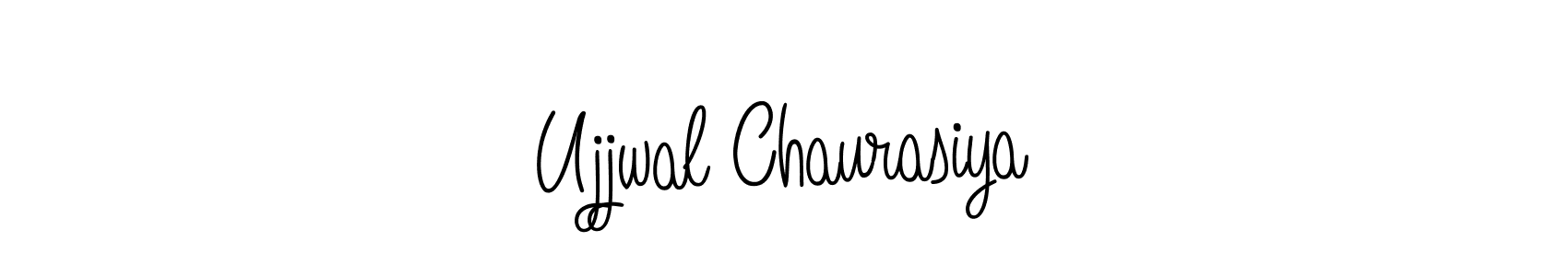 You should practise on your own different ways (Angelique-Rose-font-FFP) to write your name (Ujjwal Chaurasiya) in signature. don't let someone else do it for you. Ujjwal Chaurasiya signature style 5 images and pictures png