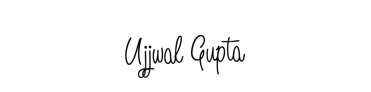 You should practise on your own different ways (Angelique-Rose-font-FFP) to write your name (Ujjwal Gupta) in signature. don't let someone else do it for you. Ujjwal Gupta signature style 5 images and pictures png
