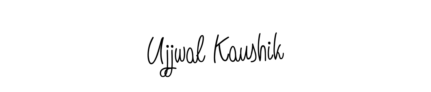 You should practise on your own different ways (Angelique-Rose-font-FFP) to write your name (Ujjwal Kaushik) in signature. don't let someone else do it for you. Ujjwal Kaushik signature style 5 images and pictures png