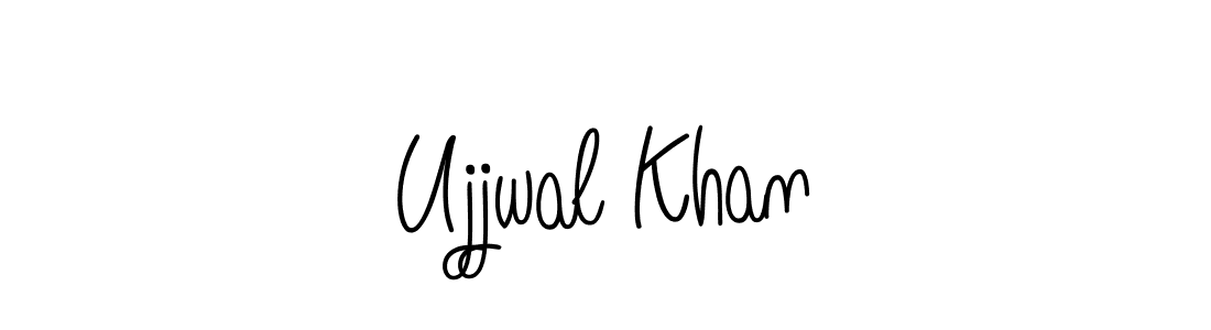 The best way (Angelique-Rose-font-FFP) to make a short signature is to pick only two or three words in your name. The name Ujjwal Khan include a total of six letters. For converting this name. Ujjwal Khan signature style 5 images and pictures png