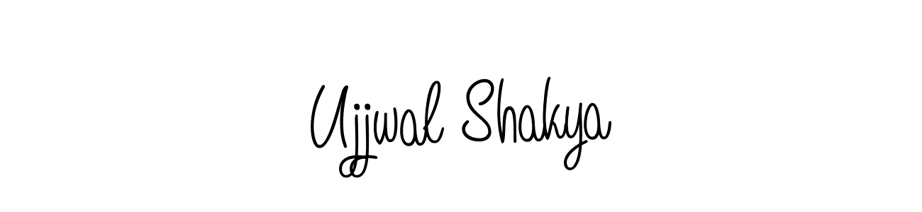 You should practise on your own different ways (Angelique-Rose-font-FFP) to write your name (Ujjwal Shakya) in signature. don't let someone else do it for you. Ujjwal Shakya signature style 5 images and pictures png