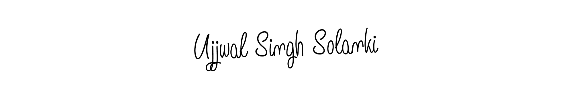 How to make Ujjwal Singh Solanki name signature. Use Angelique-Rose-font-FFP style for creating short signs online. This is the latest handwritten sign. Ujjwal Singh Solanki signature style 5 images and pictures png