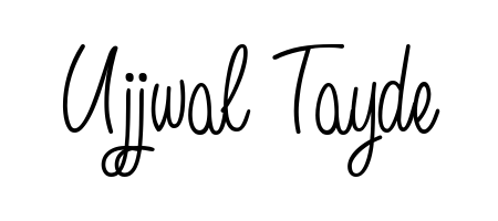 A timeless handwritten aesthetic for Ujjwal Tayde. The Angelique-Rose-font-FFP font gives your signature a handcrafted feel with natural curves. Ujjwal Tayde signature style 5 images and pictures png