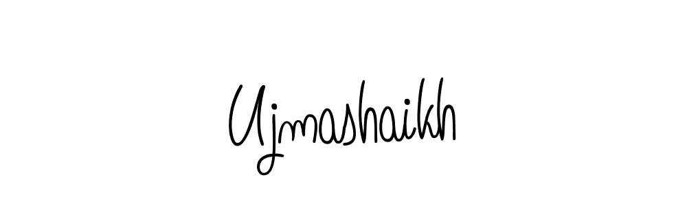 Use a signature maker to create a handwritten signature online. With this signature software, you can design (Angelique-Rose-font-FFP) your own signature for name Ujmashaikh. Ujmashaikh signature style 5 images and pictures png