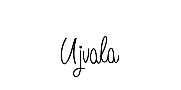 How to make Ujvala name signature. Use Angelique-Rose-font-FFP style for creating short signs online. This is the latest handwritten sign. Ujvala signature style 5 images and pictures png