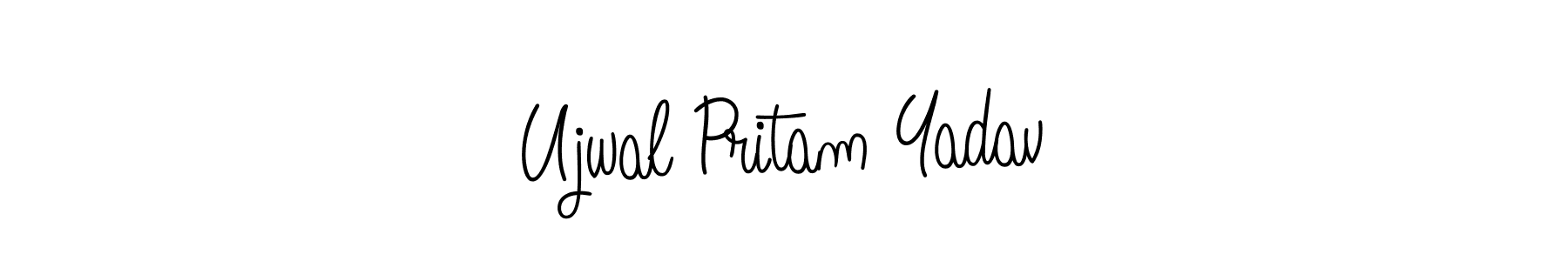 Design your own signature with our free online signature maker. With this signature software, you can create a handwritten (Angelique-Rose-font-FFP) signature for name Ujwal Pritam Yadav. Ujwal Pritam Yadav signature style 5 images and pictures png