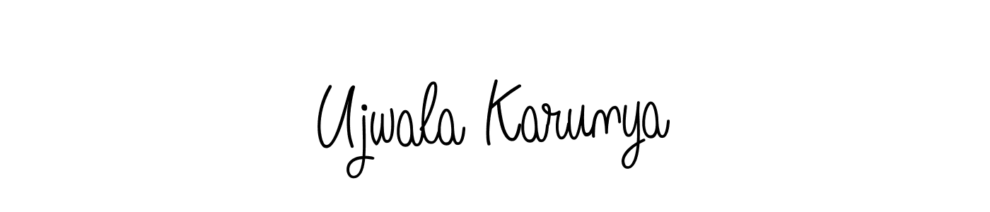 Also You can easily find your signature by using the search form. We will create Ujwala Karunya name handwritten signature images for you free of cost using Angelique-Rose-font-FFP sign style. Ujwala Karunya signature style 5 images and pictures png