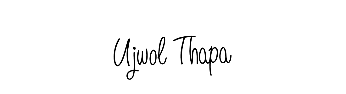 Ujwol Thapa stylish signature style. Best Handwritten Sign (Angelique-Rose-font-FFP) for my name. Handwritten Signature Collection Ideas for my name Ujwol Thapa. Ujwol Thapa signature style 5 images and pictures png