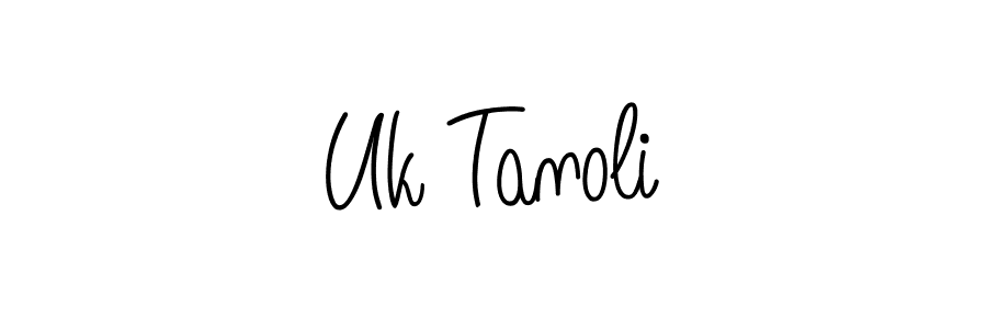 Design your own signature with our free online signature maker. With this signature software, you can create a handwritten (Angelique-Rose-font-FFP) signature for name Uk Tanoli. Uk Tanoli signature style 5 images and pictures png