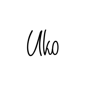 How to make Uko name signature. Use Angelique-Rose-font-FFP style for creating short signs online. This is the latest handwritten sign. Uko signature style 5 images and pictures png