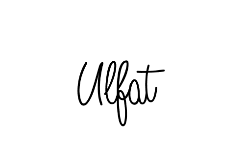 The best way (Angelique-Rose-font-FFP) to make a short signature is to pick only two or three words in your name. The name Ulfat include a total of six letters. For converting this name. Ulfat signature style 5 images and pictures png