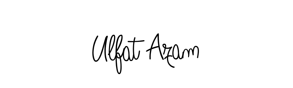 You should practise on your own different ways (Angelique-Rose-font-FFP) to write your name (Ulfat Azam) in signature. don't let someone else do it for you. Ulfat Azam signature style 5 images and pictures png