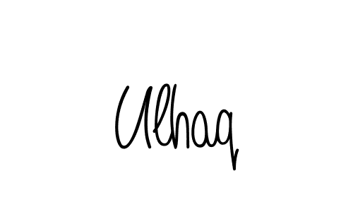 How to make Ulhaq name signature. Use Angelique-Rose-font-FFP style for creating short signs online. This is the latest handwritten sign. Ulhaq signature style 5 images and pictures png