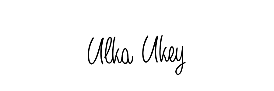 Create a beautiful signature design for name Ulka Ukey. With this signature (Angelique-Rose-font-FFP) fonts, you can make a handwritten signature for free. Ulka Ukey signature style 5 images and pictures png