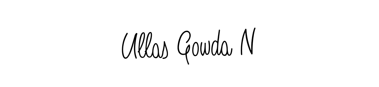 The best way (Angelique-Rose-font-FFP) to make a short signature is to pick only two or three words in your name. The name Ullas Gowda N include a total of six letters. For converting this name. Ullas Gowda N signature style 5 images and pictures png