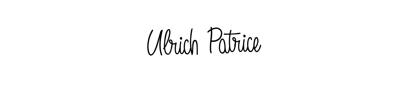 The best way (Angelique-Rose-font-FFP) to make a short signature is to pick only two or three words in your name. The name Ulrich Patrice include a total of six letters. For converting this name. Ulrich Patrice signature style 5 images and pictures png