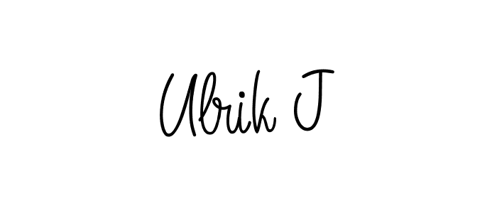 Design your own signature with our free online signature maker. With this signature software, you can create a handwritten (Angelique-Rose-font-FFP) signature for name Ulrik J. Ulrik J signature style 5 images and pictures png