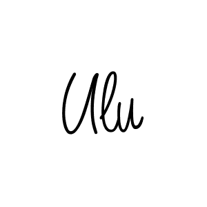 if you are searching for the best signature style for your name Ulu. so please give up your signature search. here we have designed multiple signature styles  using Angelique-Rose-font-FFP. Ulu signature style 5 images and pictures png