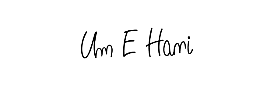 if you are searching for the best signature style for your name Um E Hani. so please give up your signature search. here we have designed multiple signature styles  using Angelique-Rose-font-FFP. Um E Hani signature style 5 images and pictures png