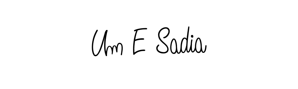 How to make Um E Sadia name signature. Use Angelique-Rose-font-FFP style for creating short signs online. This is the latest handwritten sign. Um E Sadia signature style 5 images and pictures png