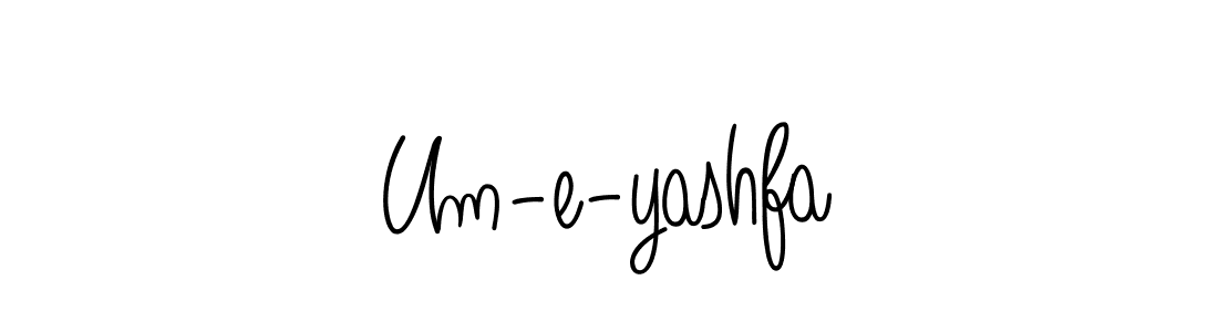 You should practise on your own different ways (Angelique-Rose-font-FFP) to write your name (Um-e-yashfa) in signature. don't let someone else do it for you. Um-e-yashfa signature style 5 images and pictures png