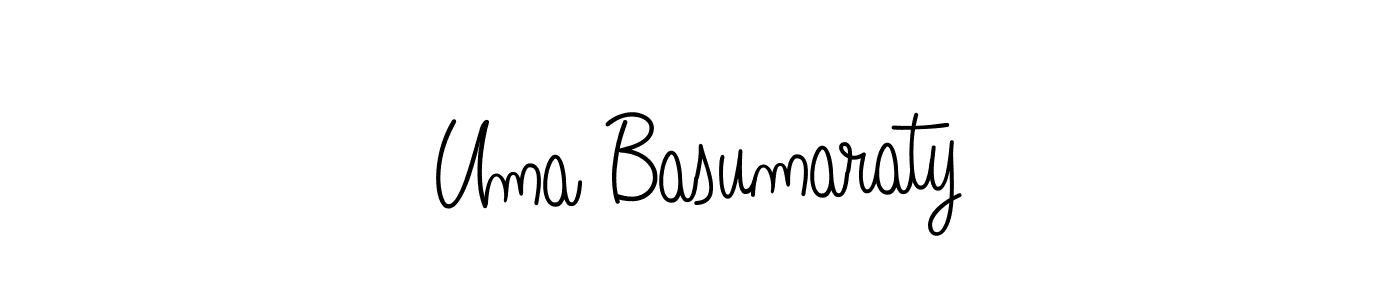 Use a signature maker to create a handwritten signature online. With this signature software, you can design (Angelique-Rose-font-FFP) your own signature for name Uma Basumaraty. Uma Basumaraty signature style 5 images and pictures png