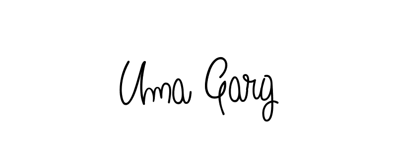 Make a beautiful signature design for name Uma Garg. With this signature (Angelique-Rose-font-FFP) style, you can create a handwritten signature for free. Uma Garg signature style 5 images and pictures png
