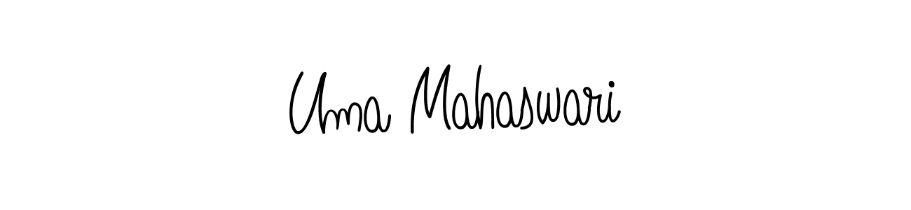 How to make Uma Mahaswari name signature. Use Angelique-Rose-font-FFP style for creating short signs online. This is the latest handwritten sign. Uma Mahaswari signature style 5 images and pictures png