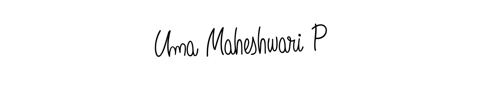 Create a beautiful signature design for name Uma Maheshwari P. With this signature (Angelique-Rose-font-FFP) fonts, you can make a handwritten signature for free. Uma Maheshwari P signature style 5 images and pictures png