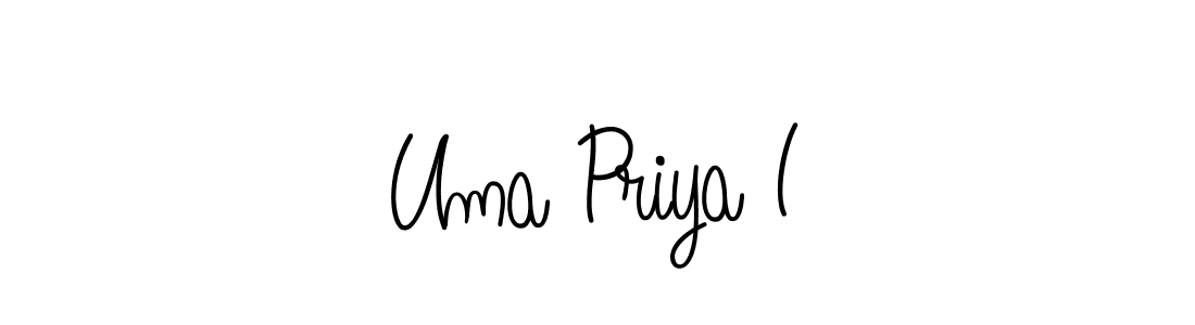 You should practise on your own different ways (Angelique-Rose-font-FFP) to write your name (Uma Priya I) in signature. don't let someone else do it for you. Uma Priya I signature style 5 images and pictures png
