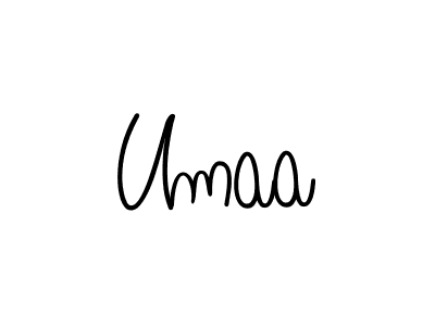 Design your own signature with our free online signature maker. With this signature software, you can create a handwritten (Angelique-Rose-font-FFP) signature for name Umaa. Umaa signature style 5 images and pictures png
