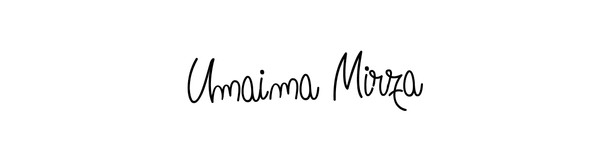 You should practise on your own different ways (Angelique-Rose-font-FFP) to write your name (Umaima Mirza) in signature. don't let someone else do it for you. Umaima Mirza signature style 5 images and pictures png