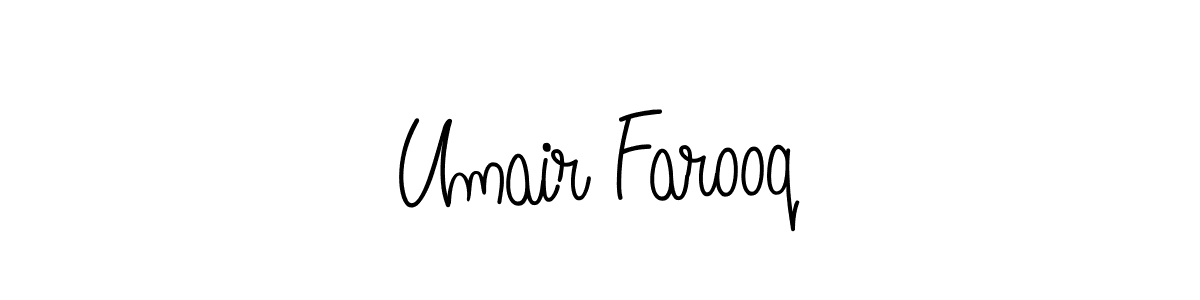 How to make Umair Farooq name signature. Use Angelique-Rose-font-FFP style for creating short signs online. This is the latest handwritten sign. Umair Farooq signature style 5 images and pictures png