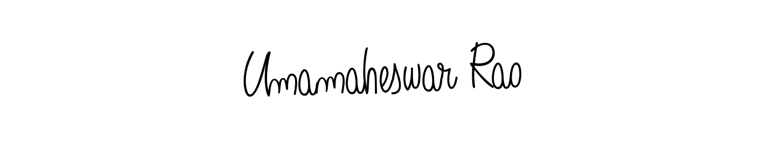 Make a beautiful signature design for name Umamaheswar Rao. With this signature (Angelique-Rose-font-FFP) style, you can create a handwritten signature for free. Umamaheswar Rao signature style 5 images and pictures png