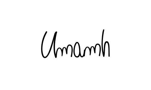 The best way (Angelique-Rose-font-FFP) to make a short signature is to pick only two or three words in your name. The name Umamh include a total of six letters. For converting this name. Umamh signature style 5 images and pictures png