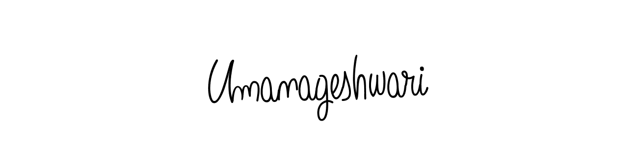 You can use this online signature creator to create a handwritten signature for the name Umanageshwari. This is the best online autograph maker. Umanageshwari signature style 5 images and pictures png