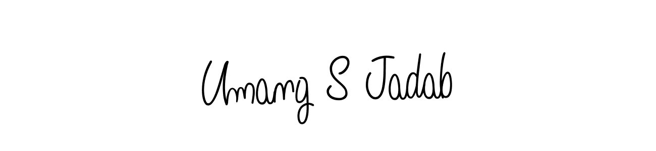 Create a beautiful signature design for name Umang S Jadab. With this signature (Angelique-Rose-font-FFP) fonts, you can make a handwritten signature for free. Umang S Jadab signature style 5 images and pictures png